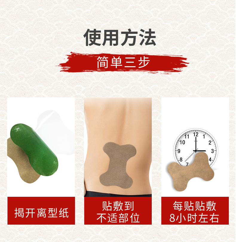 艾草腰椎貼怎么貼，使用說明，艾腰貼的位置圖